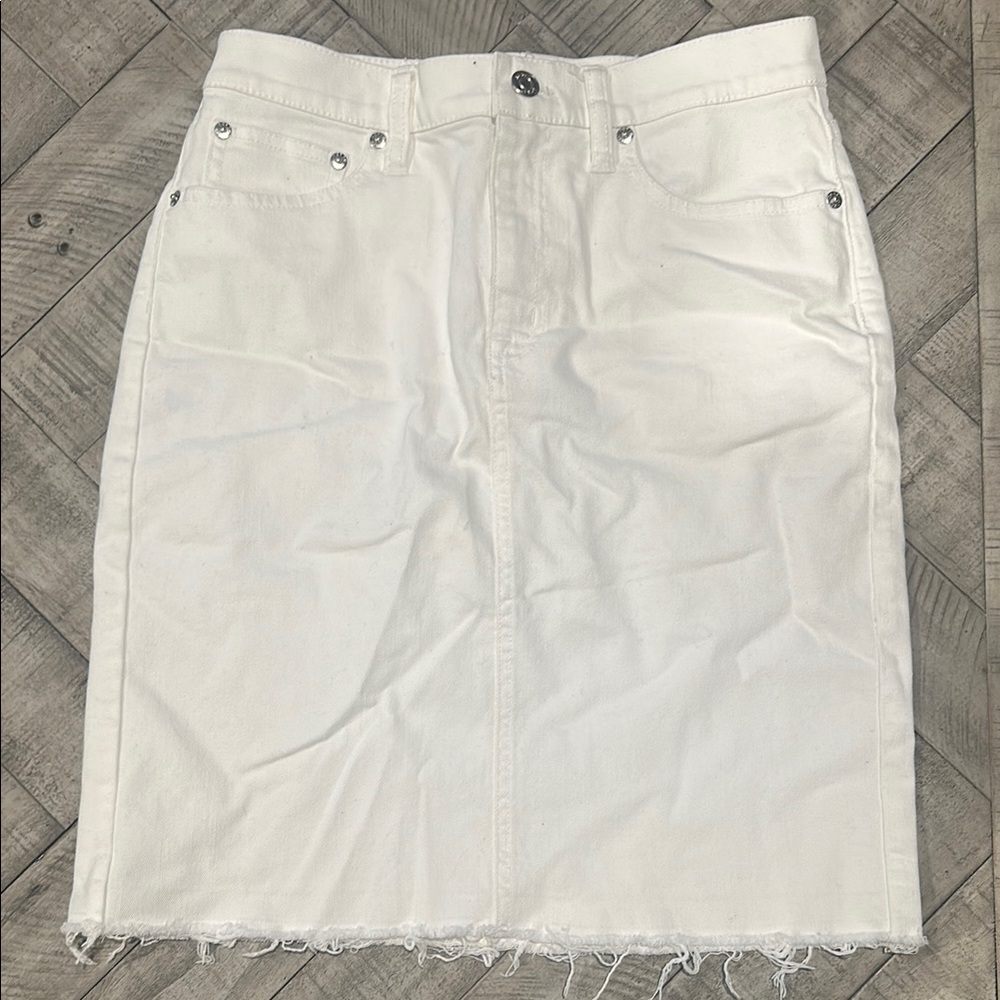 J. Crew White Pencil Skirt